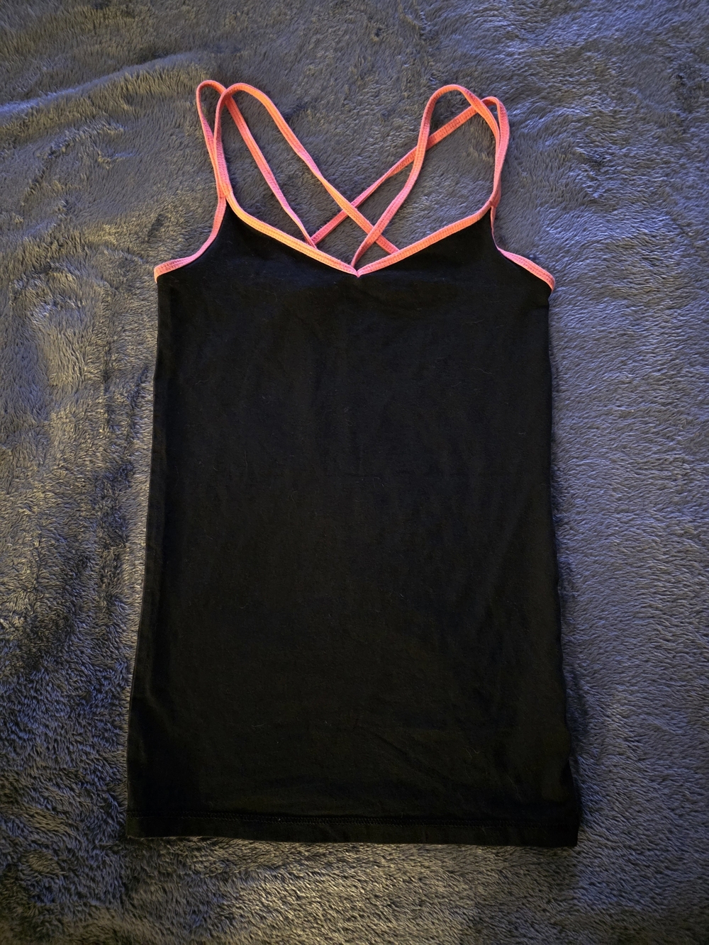 Aeropostale Black Cami with Pink-Orange Contrast Straps - Picture 2 of 5